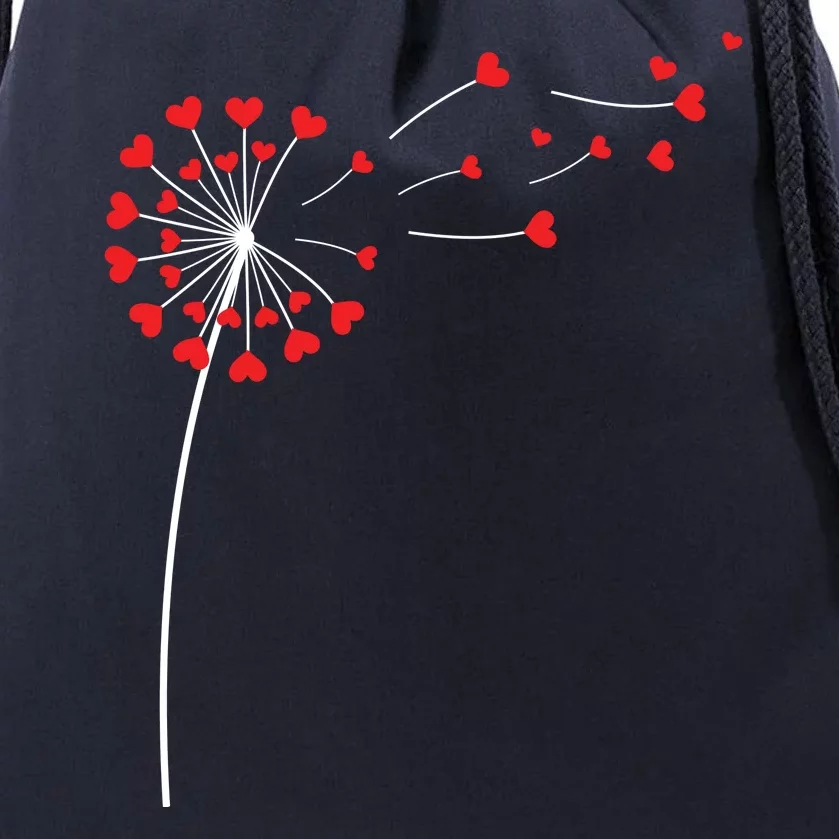 Valentines Day Heart Dandelion Cute Drawstring Bag