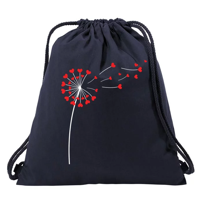 Valentines Day Heart Dandelion Cute Drawstring Bag