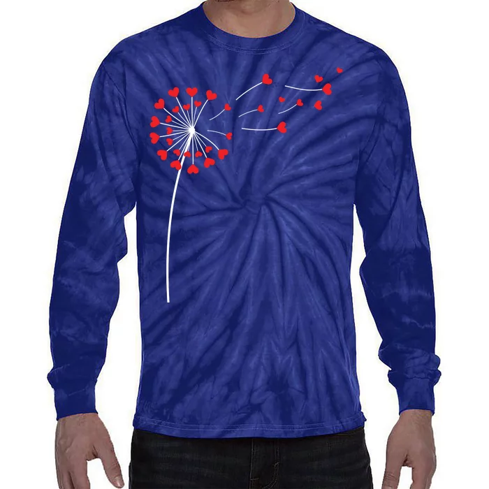 Valentines Day Heart Dandelion Cute Tie-Dye Long Sleeve Shirt