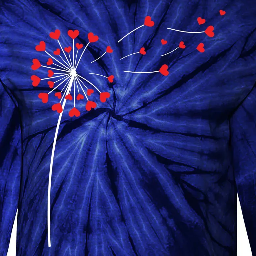 Valentines Day Heart Dandelion Cute Tie-Dye Long Sleeve Shirt