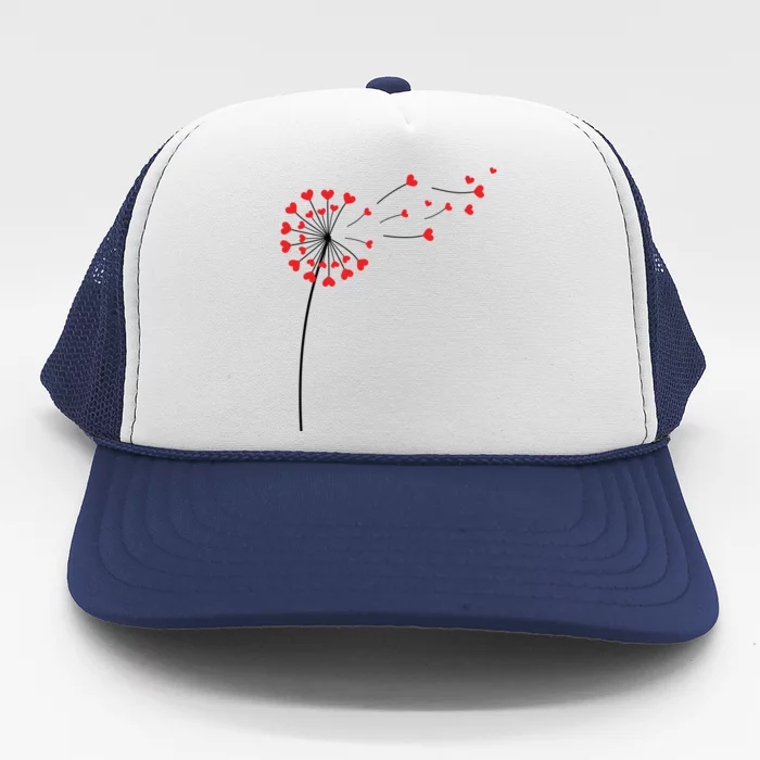 Valentines Day Heart Dandelion Cute Trucker Hat