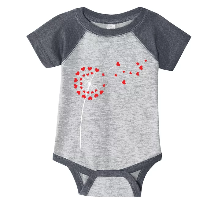 Valentines Day Heart Dandelion Cute Infant Baby Jersey Bodysuit