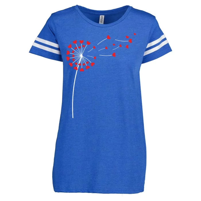 Valentines Day Heart Dandelion Cute Enza Ladies Jersey Football T-Shirt