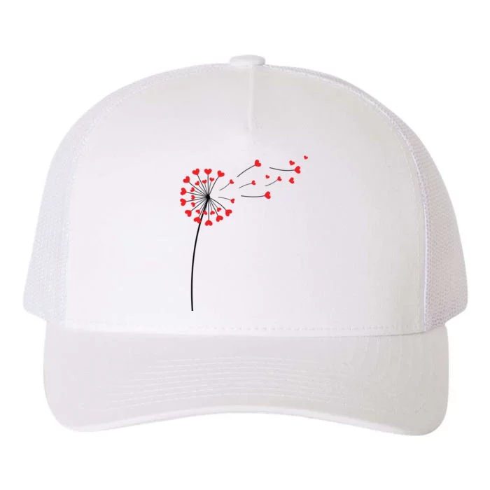 Valentines Day Heart Dandelion Cute Yupoong Adult 5-Panel Trucker Hat