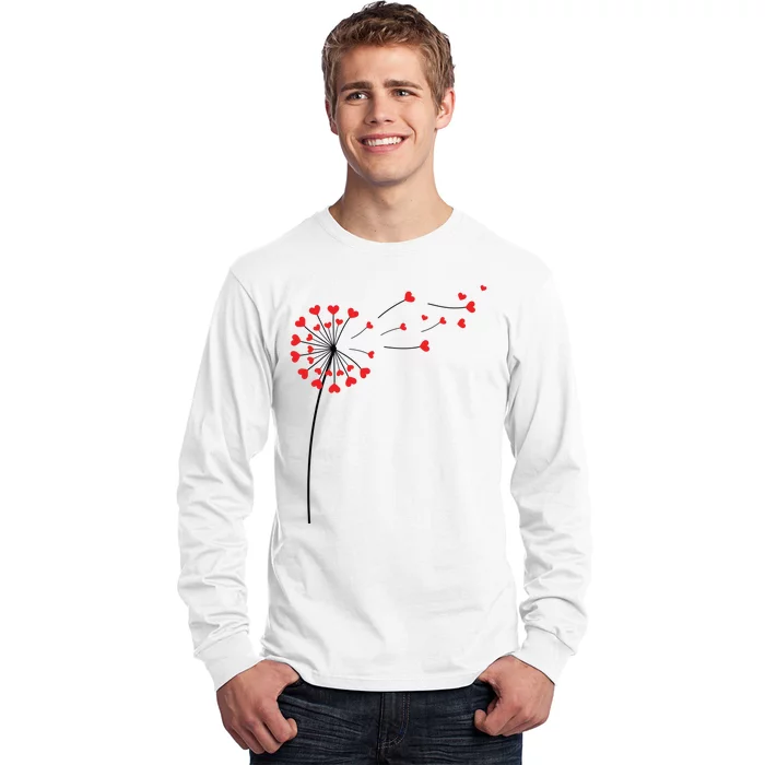 Valentines Day Heart Dandelion Cute Long Sleeve Shirt