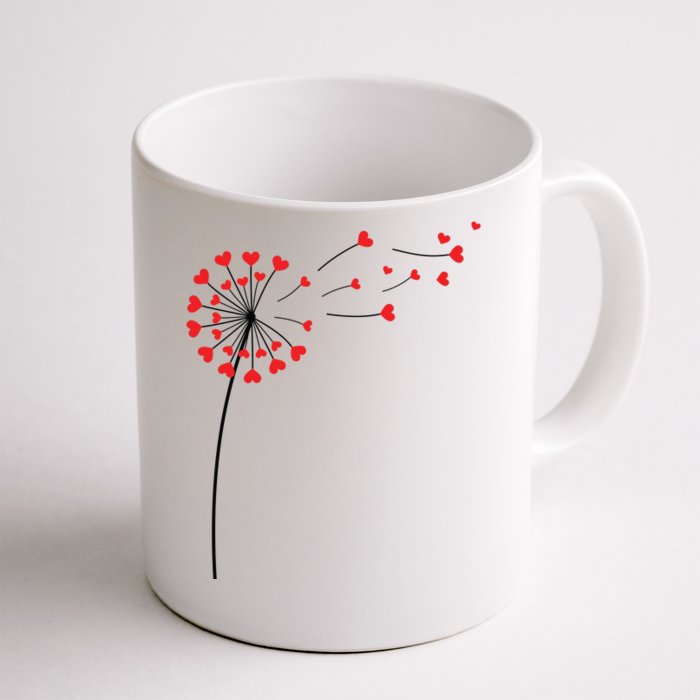 Valentines Day Heart Dandelion Cute Front & Back Coffee Mug