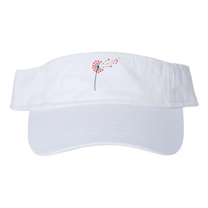 Valentines Day Heart Dandelion Cute Valucap Bio-Washed Visor