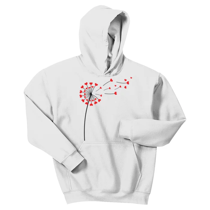 Valentines Day Heart Dandelion Cute Kids Hoodie