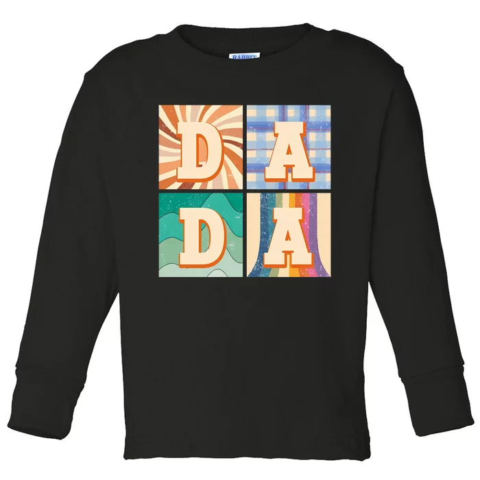 Vintage Dad Happy Fathers Day Toddler Long Sleeve Shirt