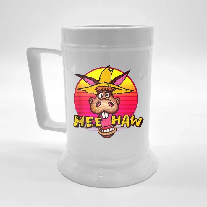 Vitage Donkey Hee Haw Farming Life Farm Animal Farmer Front & Back Beer Stein