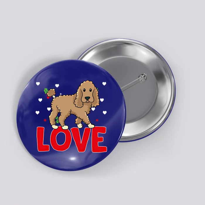 Valentine's Day Hearts Love Poodle Animal Lovers Meaningful Gift Button