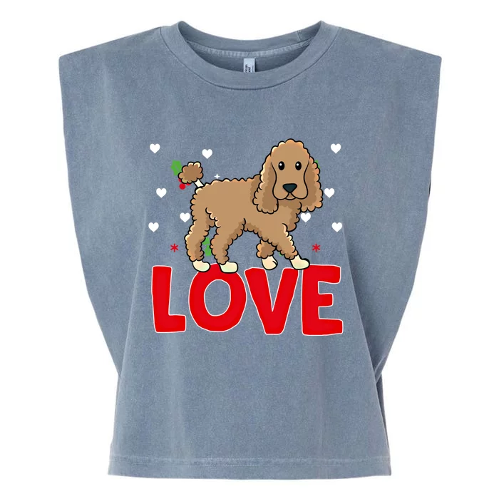 Valentine's Day Hearts Love Poodle Animal Lovers Meaningful Gift Garment-Dyed Women's Muscle Tee