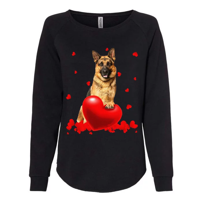 Valentine's Day Heart Couple German Shepherd Dog Puppy Lover Womens California Wash Sweatshirt