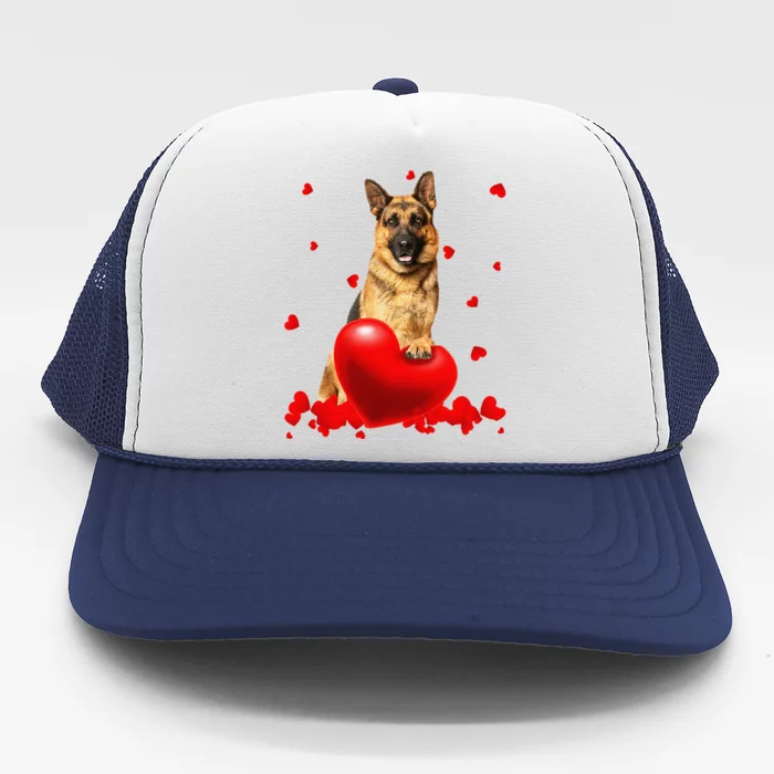 Valentine's Day Heart Couple German Shepherd Dog Puppy Lover Trucker Hat