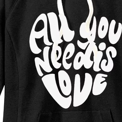 Valentines Day Heart Women Girls Love Is All You Need Women's Fleece Hoodie