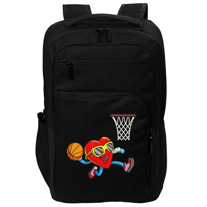 Valentines Day Heart Dunking Basketball Impact Tech Backpack