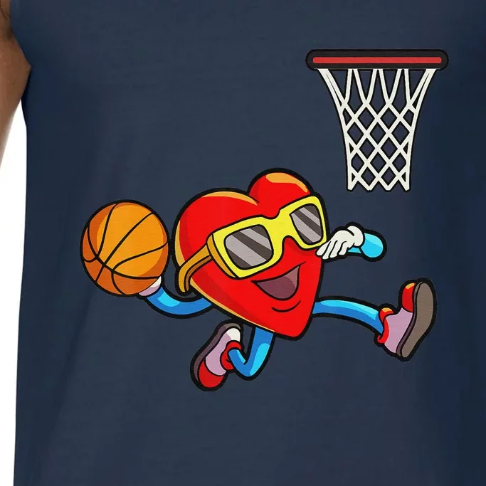 Valentines Day Heart Dunking Basketball Comfort Colors® Tank Top