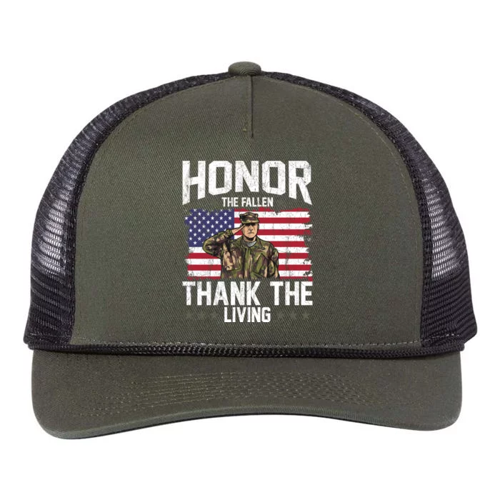 Veterans Day Honor The Fallen Military Veteran Gift Retro Rope Trucker Hat Cap