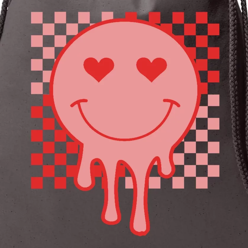 Valentines Day Hippie Heart Smile Retro Drawstring Bag