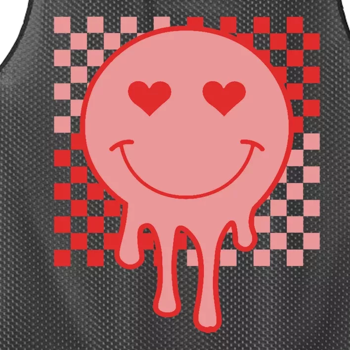 Valentines Day Hippie Heart Smile Retro Mesh Reversible Basketball Jersey Tank