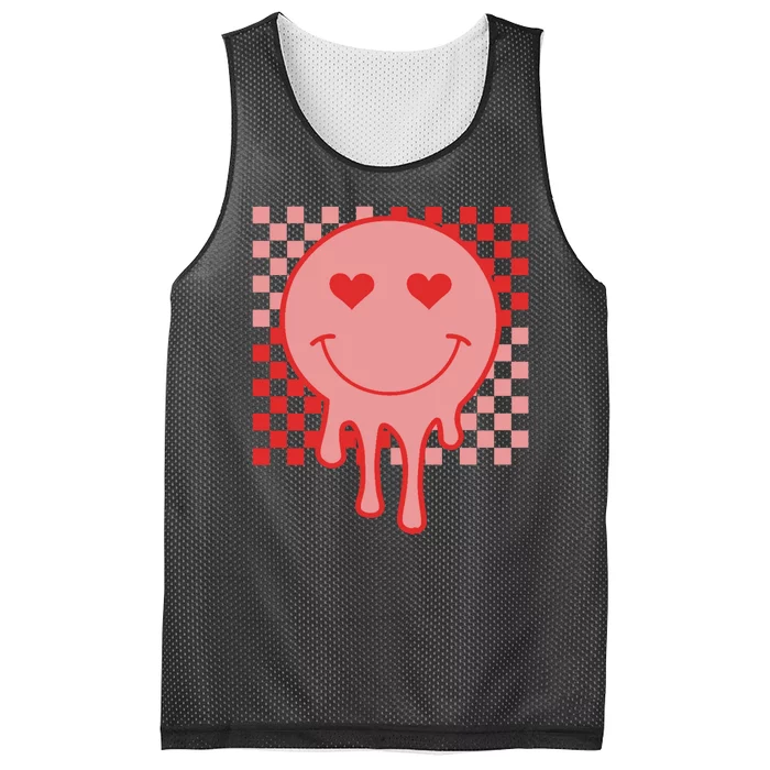 Valentines Day Hippie Heart Smile Retro Mesh Reversible Basketball Jersey Tank