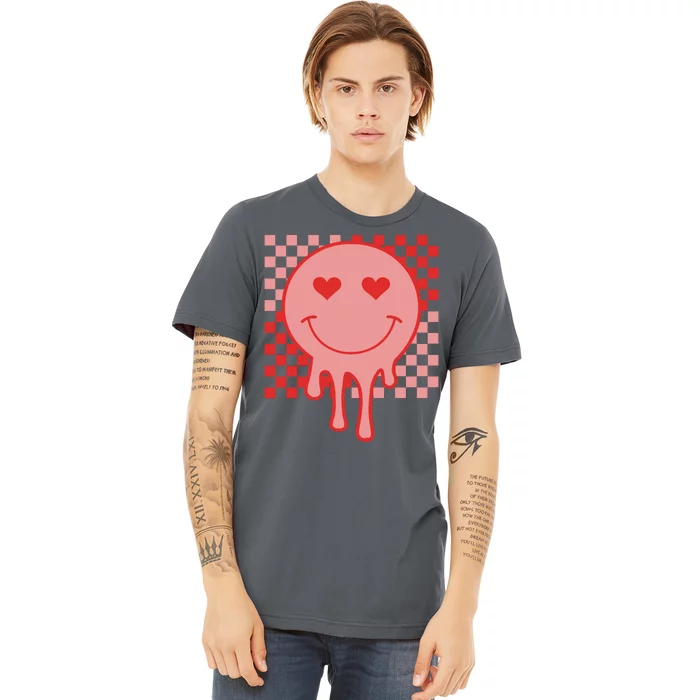 Valentines Day Hippie Heart Smile Retro Premium T-Shirt