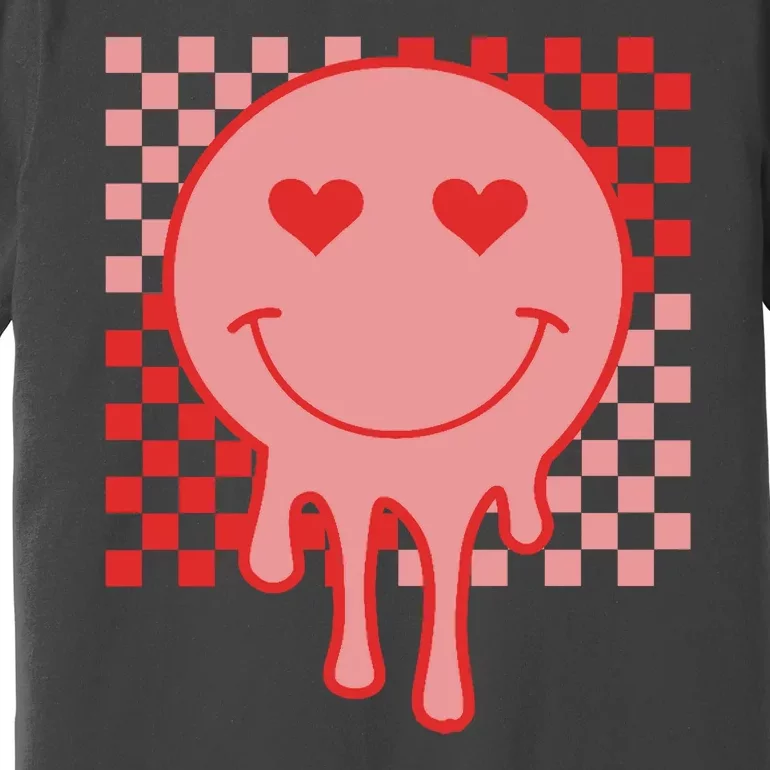 Valentines Day Hippie Heart Smile Retro Premium T-Shirt