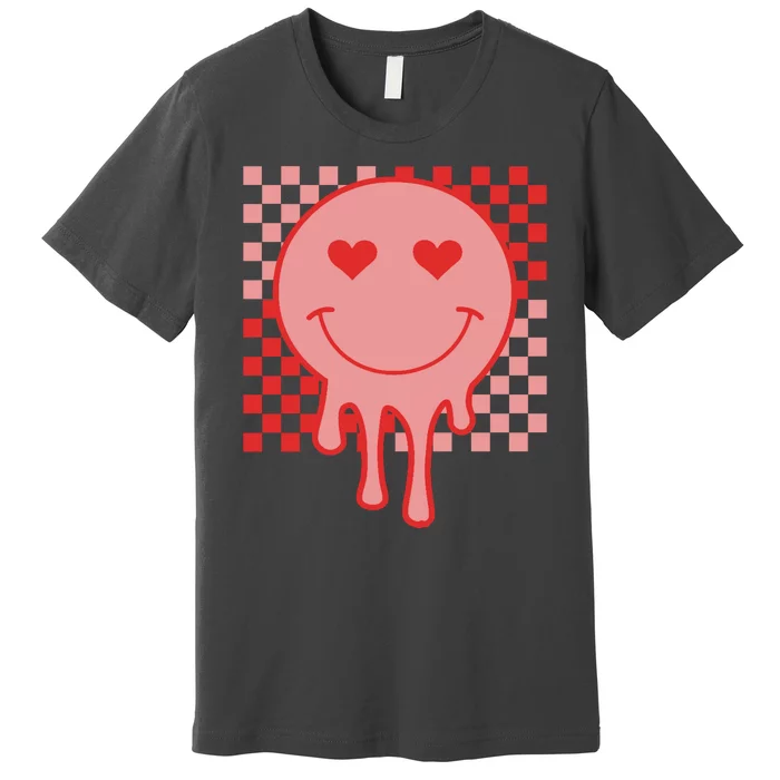 Valentines Day Hippie Heart Smile Retro Premium T-Shirt