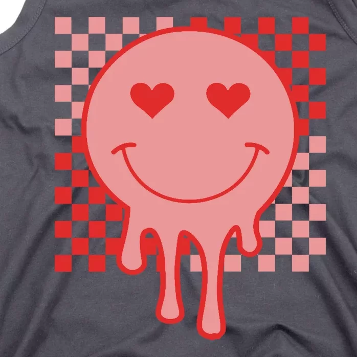 Valentines Day Hippie Heart Smile Retro Tank Top