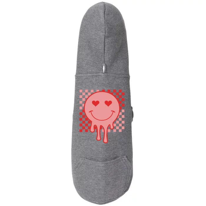 Valentines Day Hippie Heart Smile Retro Doggie 3-End Fleece Hoodie