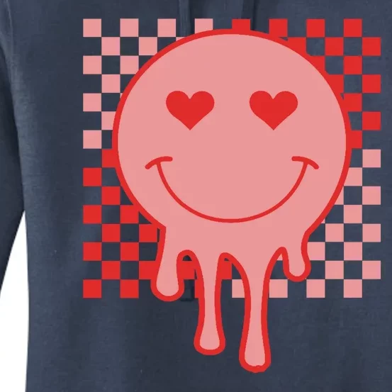 Valentines Day Hippie Heart Smile Retro Women's Pullover Hoodie