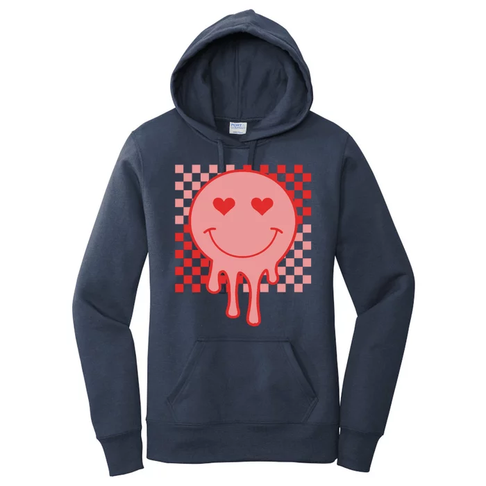 Valentines Day Hippie Heart Smile Retro Women's Pullover Hoodie