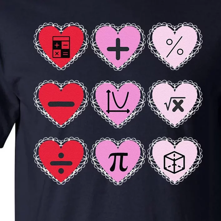 Valentine's Day Hearts Math Design Tall T-Shirt