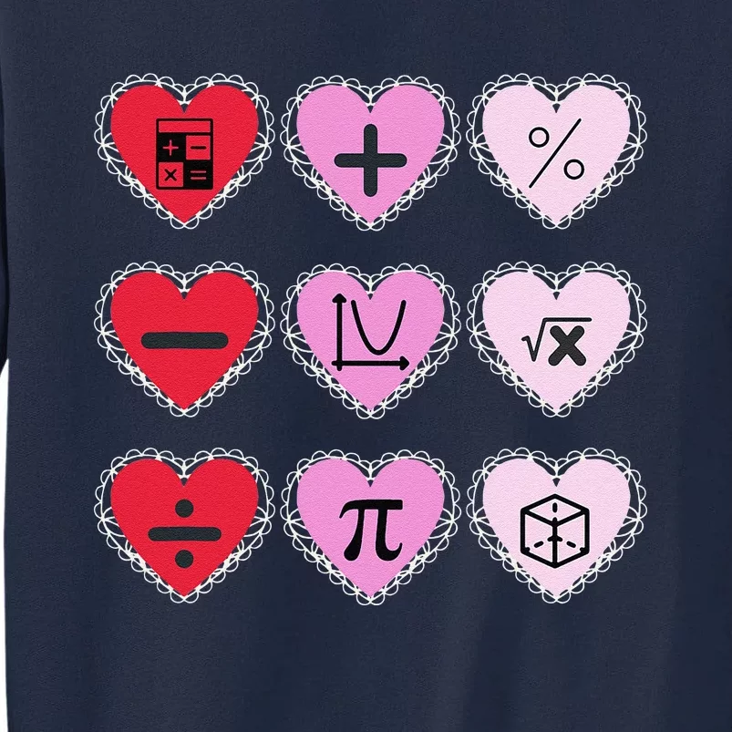 Valentine's Day Hearts Math Design Tall Sweatshirt