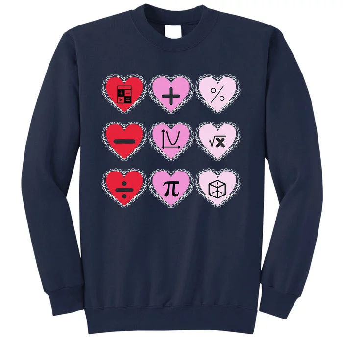 Valentine's Day Hearts Math Design Tall Sweatshirt