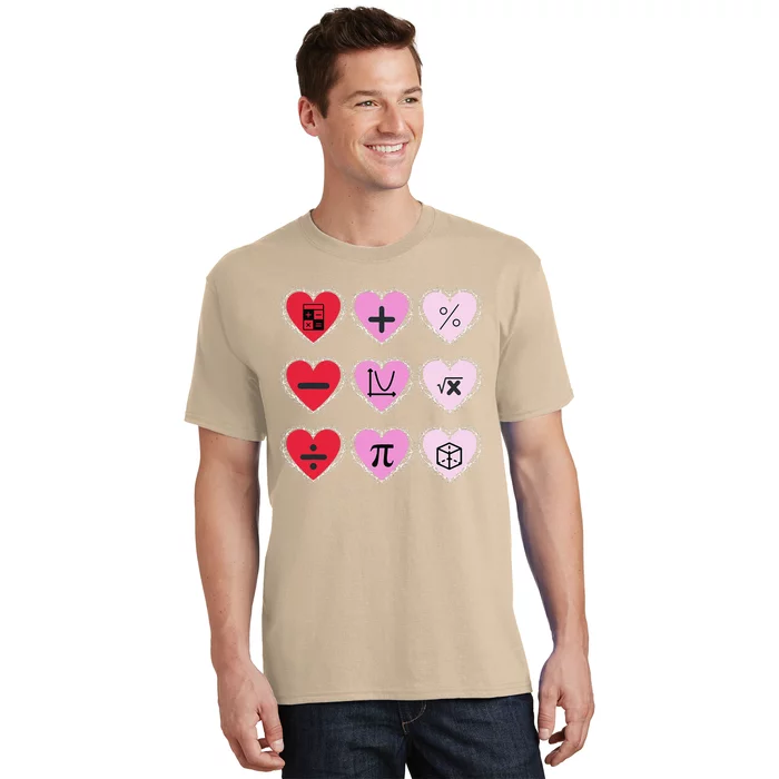 Valentine's Day Hearts Math Design T-Shirt