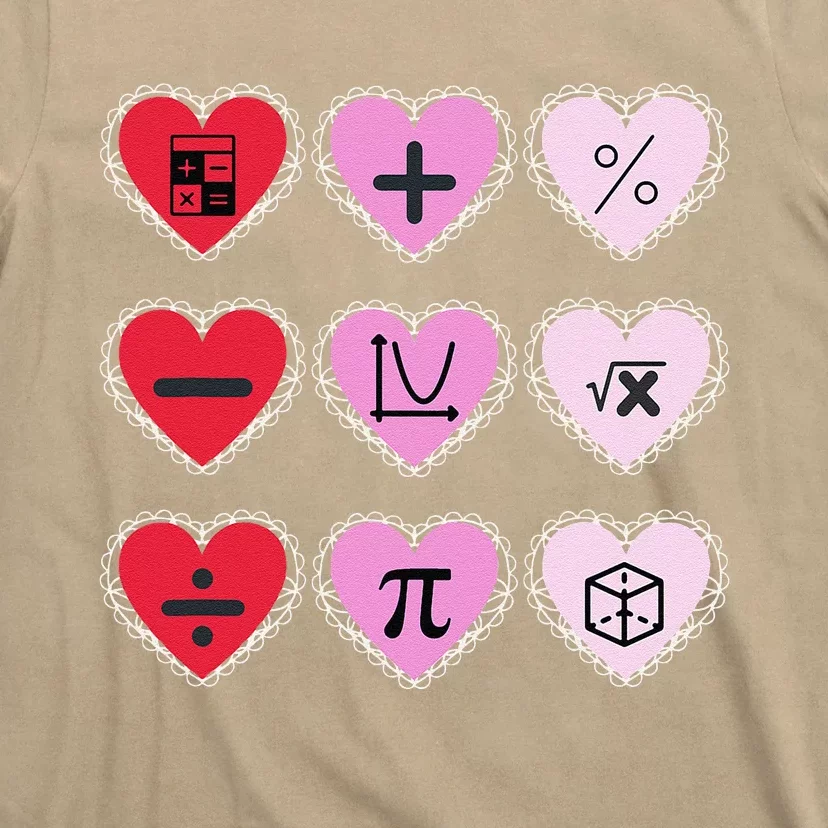 Valentine's Day Hearts Math Design T-Shirt