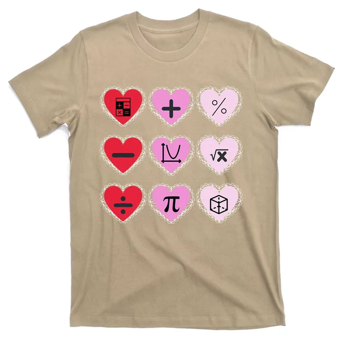 Valentine's Day Hearts Math Design T-Shirt