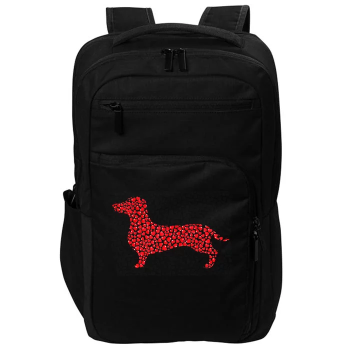 Valentines Day Heart Dog Lover Cute Dachshund Puppy Gift Impact Tech Backpack