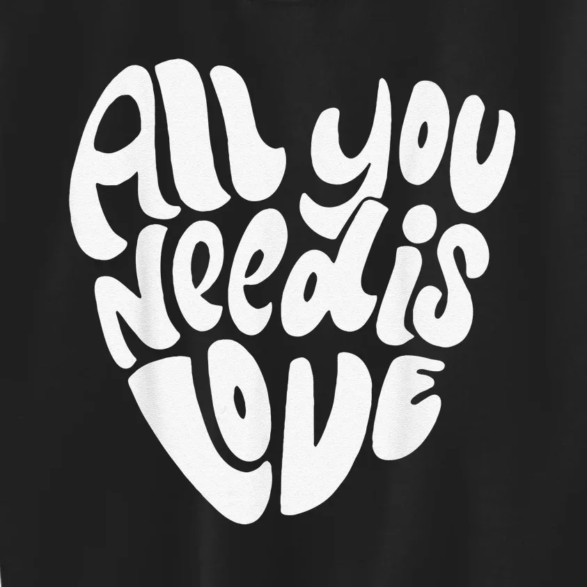 Valentines Day Heart  Girls Love Is All You Need V-Neck Kids Sweatshirt