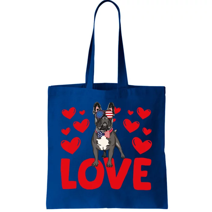 Valentine's Day Hearts Love French Bulldog Animal Lovers Gift Tote Bag