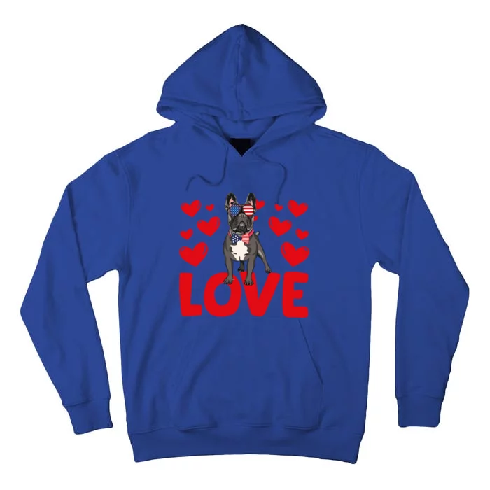 Valentine's Day Hearts Love French Bulldog Animal Lovers Gift Tall Hoodie