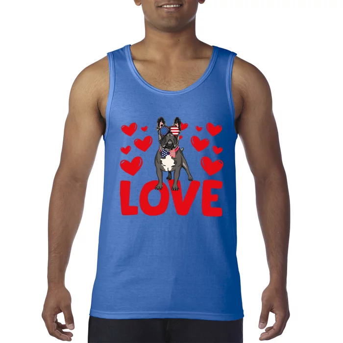 Valentine's Day Hearts Love French Bulldog Animal Lovers Gift Tank Top