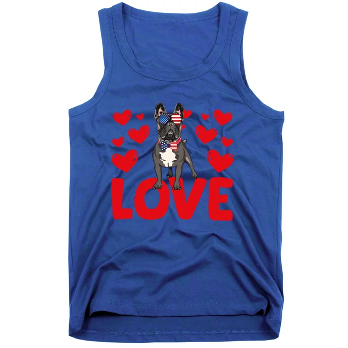 Valentine's Day Hearts Love French Bulldog Animal Lovers Gift Tank Top