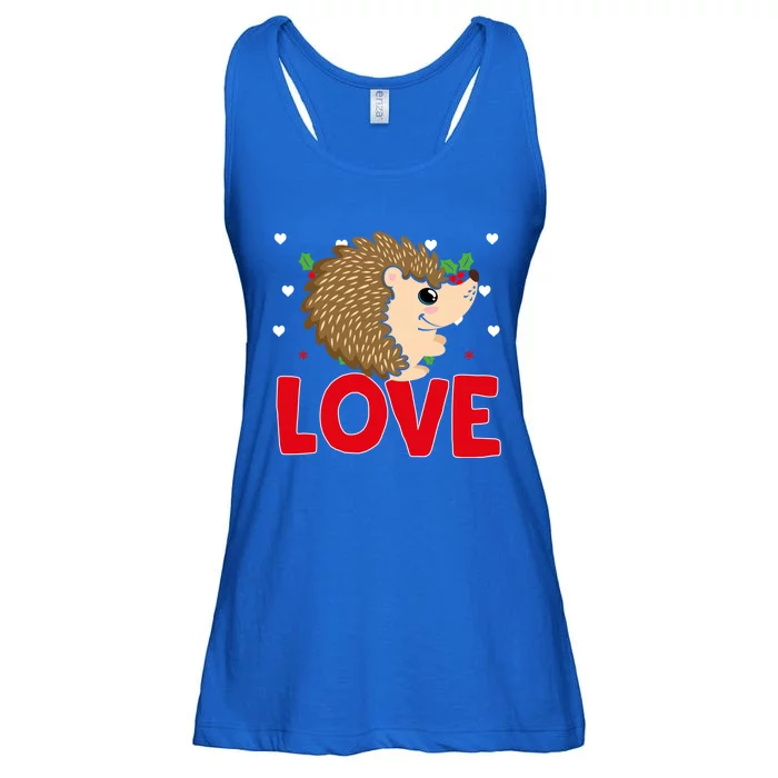 Valentine's Day Hearts Love Hedgehog Animal Lovers Cute Gift Ladies Essential Flowy Tank