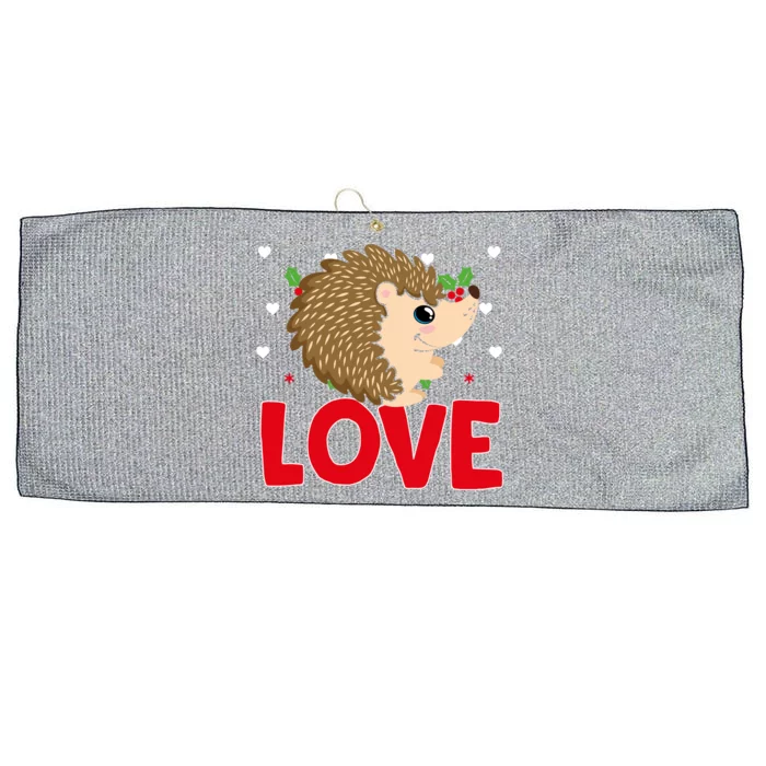 Valentine's Day Hearts Love Hedgehog Animal Lovers Cute Gift Large Microfiber Waffle Golf Towel