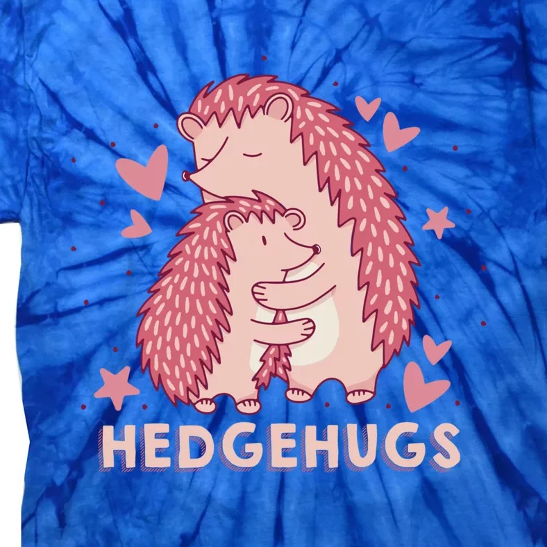 Valentines Day Hedgehog Cuddle Animal Lovers Hedgehugs Gift Tie-Dye T-Shirt