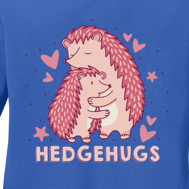 Valentines Day Hedgehog Cuddle Animal Lovers Hedgehugs Gift Ladies Long Sleeve Shirt