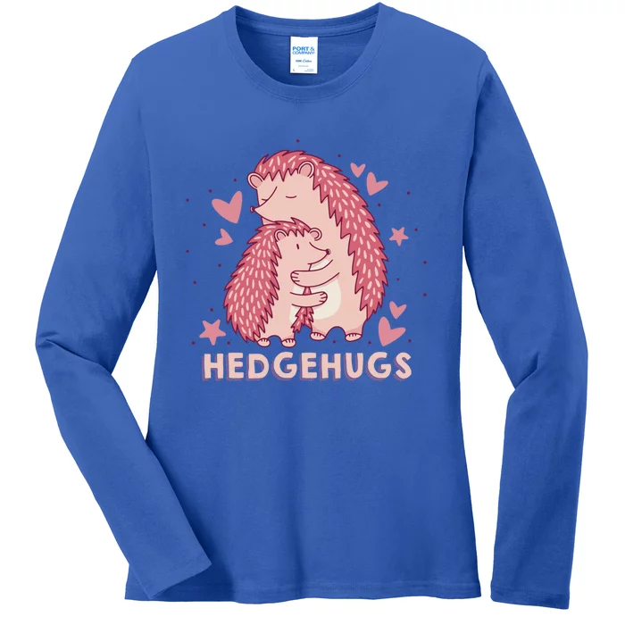 Valentines Day Hedgehog Cuddle Animal Lovers Hedgehugs Gift Ladies Long Sleeve Shirt