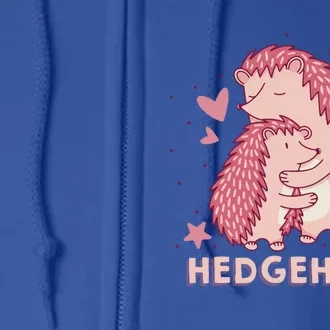 Valentines Day Hedgehog Cuddle Animal Lovers Hedgehugs Gift Full Zip Hoodie